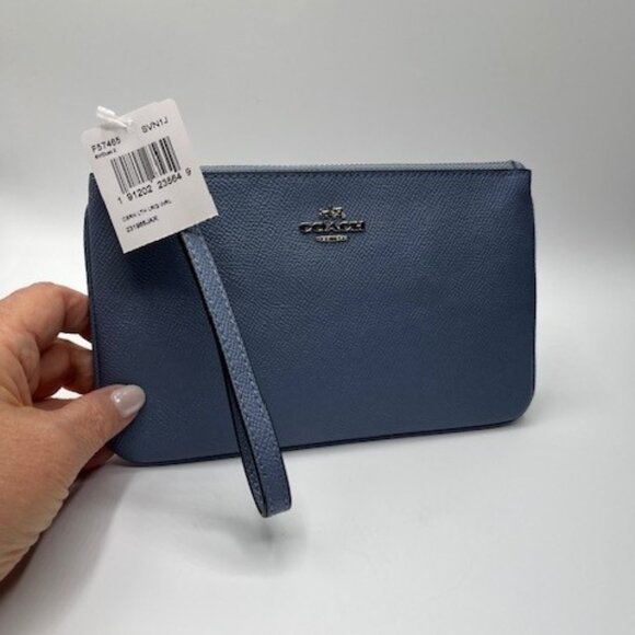 Coach Handbags - Coach leather blue wristlet